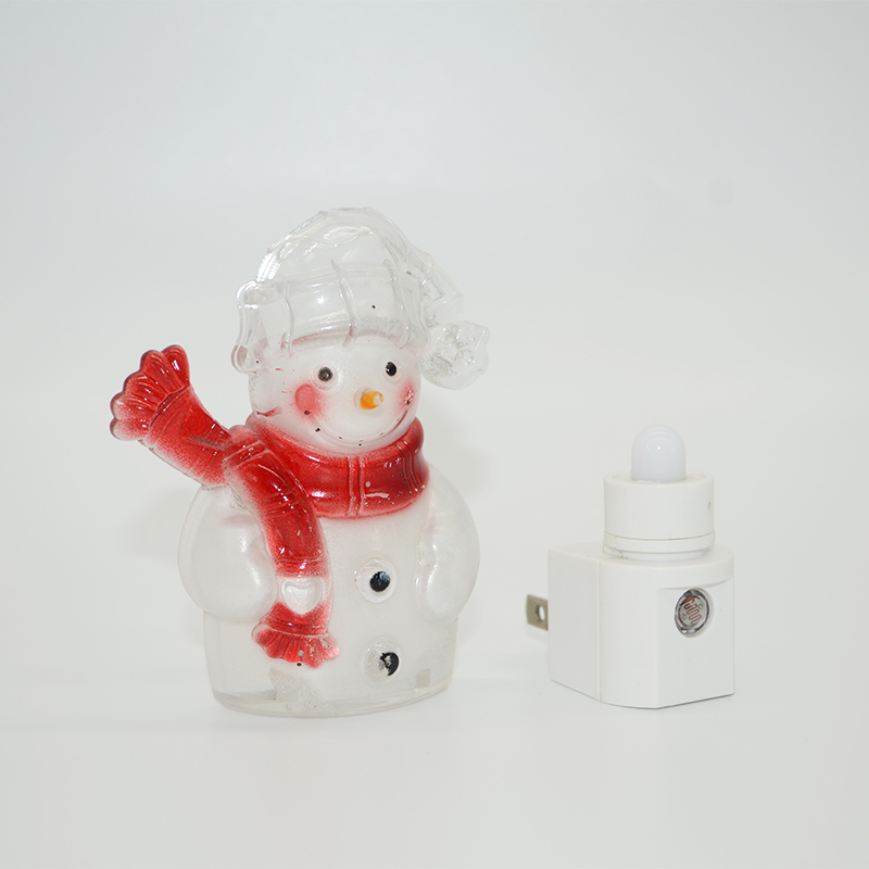Photo Sensor Snowman Lights 3000-6000K 0.5W Plug In Indoor Kids Room Snowman LED Kids Lamp Night Light For Christmas