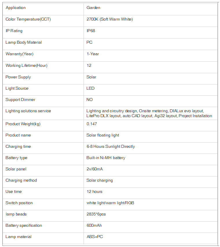 IP68 Underwater Light Led Swimming pool lamp LED rechargeable waterproof lights Surface Mounted Floating Swimming Poo