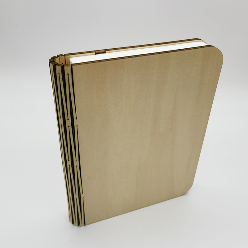 Wooden mini usb led rechargeable light folding paper book shape lamp Dupont Paper night Light