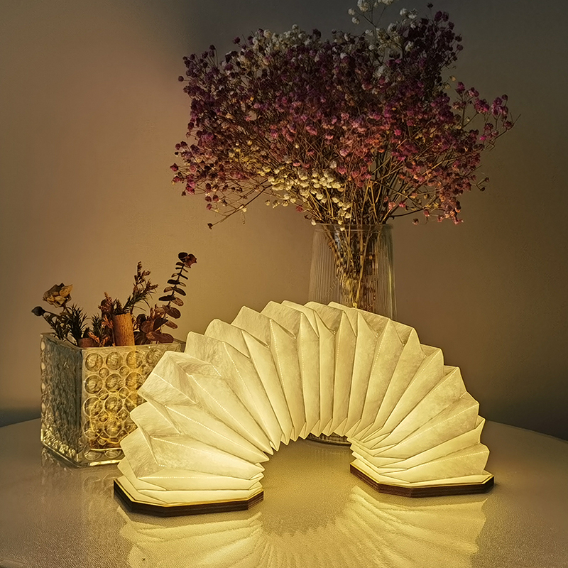 Table lamp night light kids bed lamp for living room Sensor control Paper Hand Lamp 3d Wooden Reading Light
