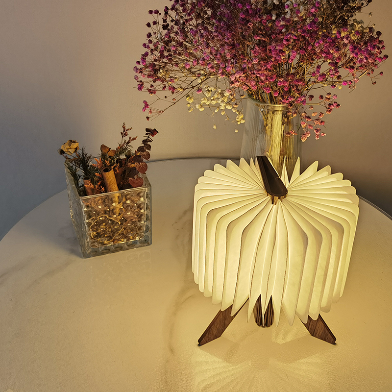 Tyvek paper waterproof portable sensor led light wood bedside table usb charging with High transmittance