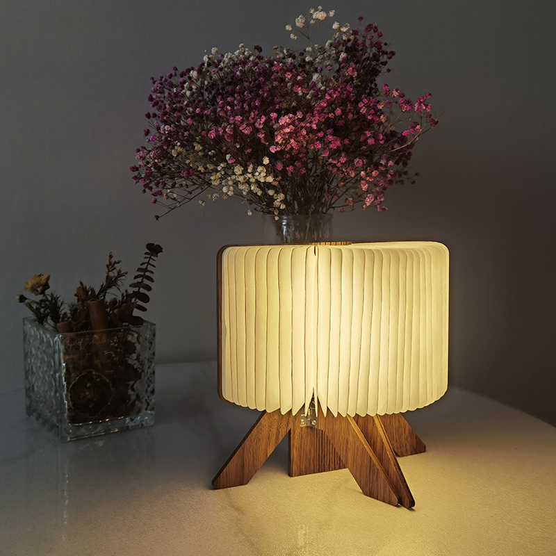 Tyvek paper waterproof portable sensor led light wood bedside table usb charging with High transmittance