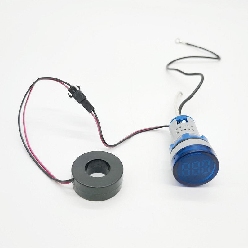 Ammeter Circuit Board Custom Round 22mm 100A 100-250V AC 0.5W Color Single LED Indicator Digital Ammeter