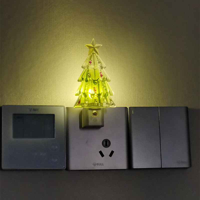 Custom Decorative Plug In Photo Sensor Baby Night Light Portable Led Wall Kids Christmas Tree Night Lights