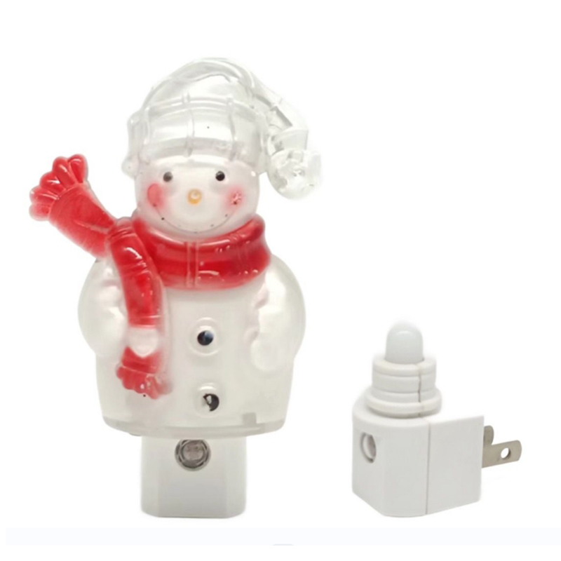 Photo Sensor Snowman Lights 3000-6000K 0.5W Plug In Indoor Kids Room Snowman LED Kids Lamp Night Light For Christmas