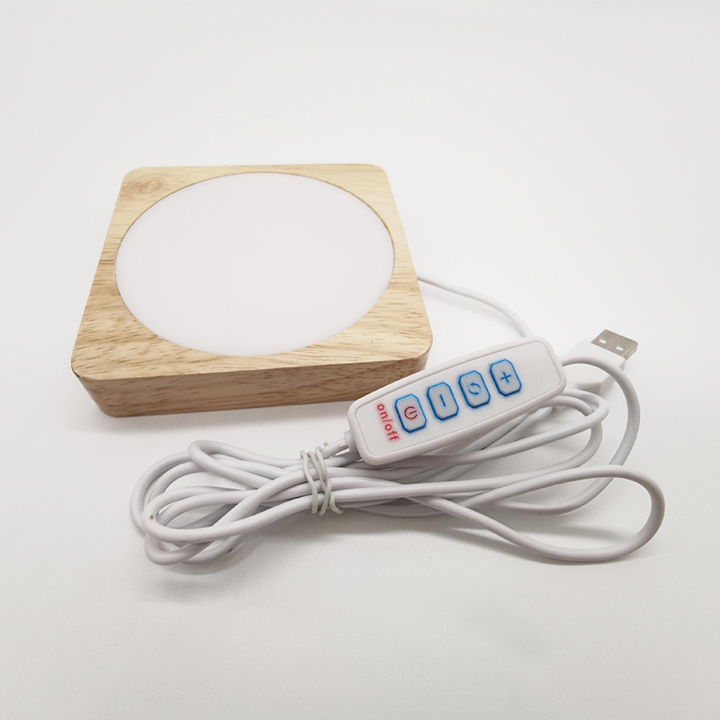 Wholesale Bedroom Desktop Usb Switch Control Bamboo Wooden Base Lamp Led 3d Night Light Base
