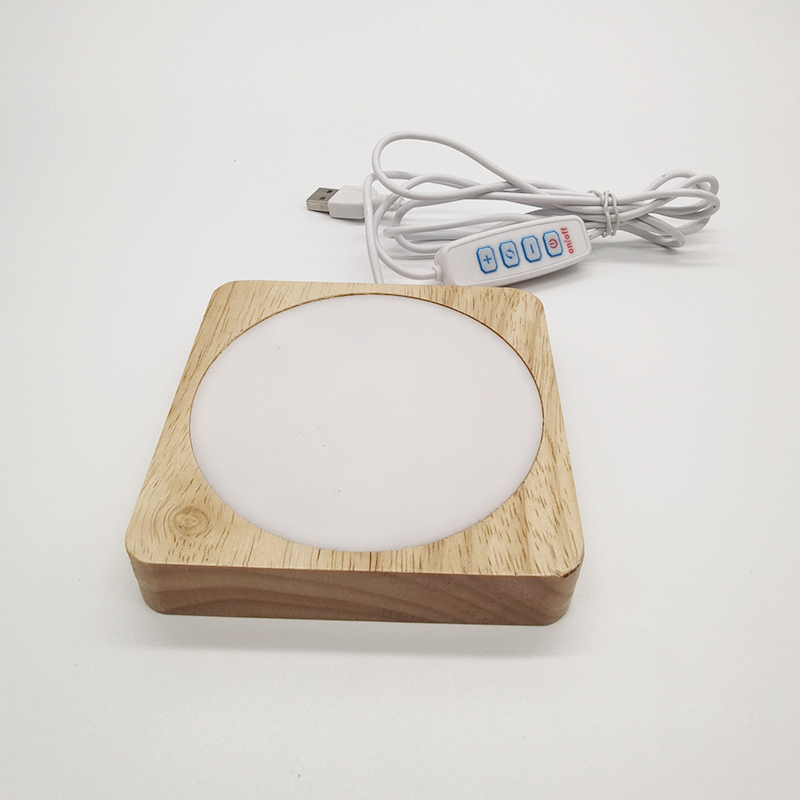 Wholesale Bedroom Desktop Usb Switch Control Bamboo Wooden Base Lamp Led 3d Night Light Base